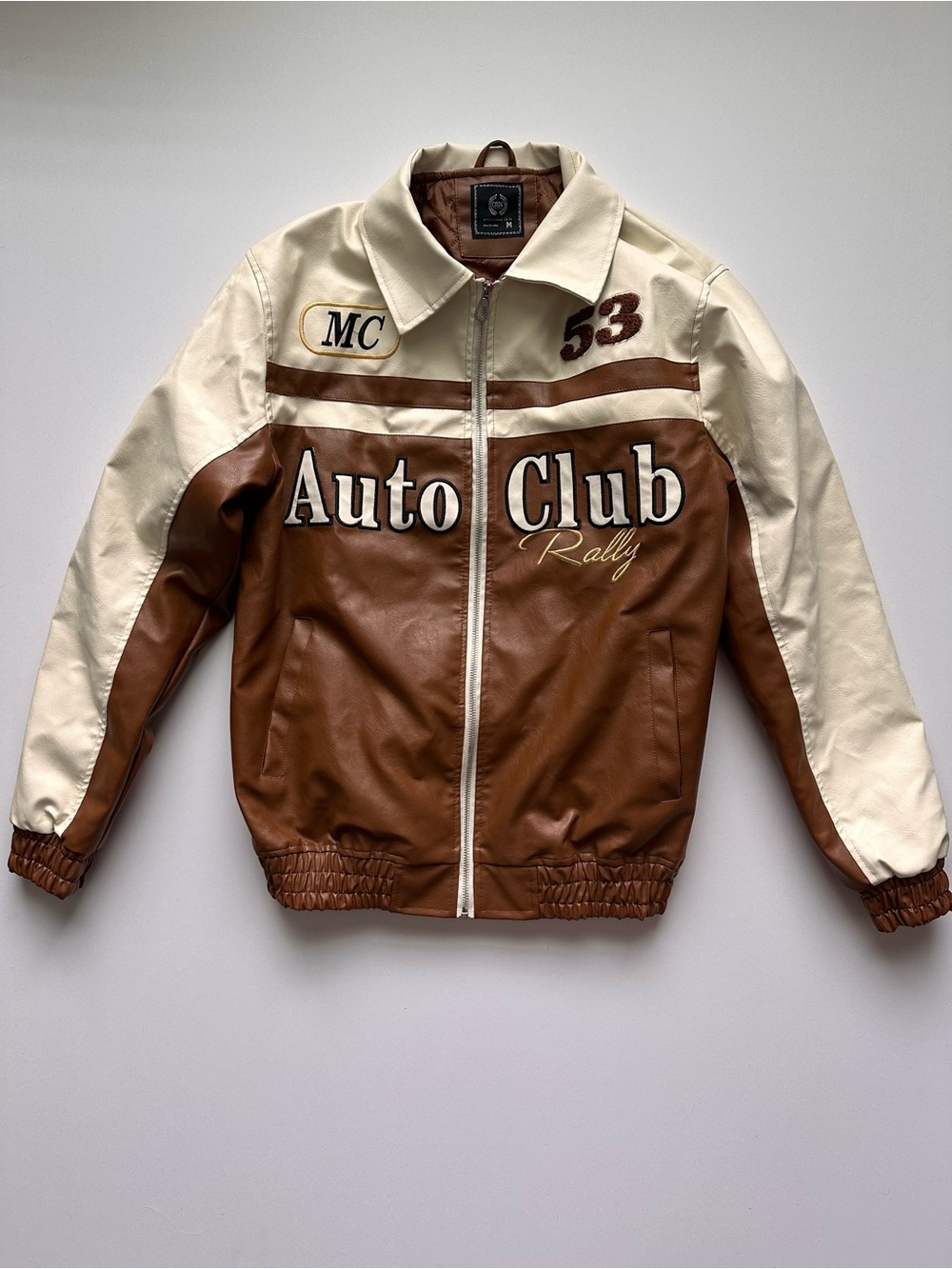 Auto Club Rally Brown & Cream Men's Racing Jacket